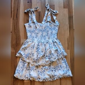 Pink Lily: Blue/white Mini Dress